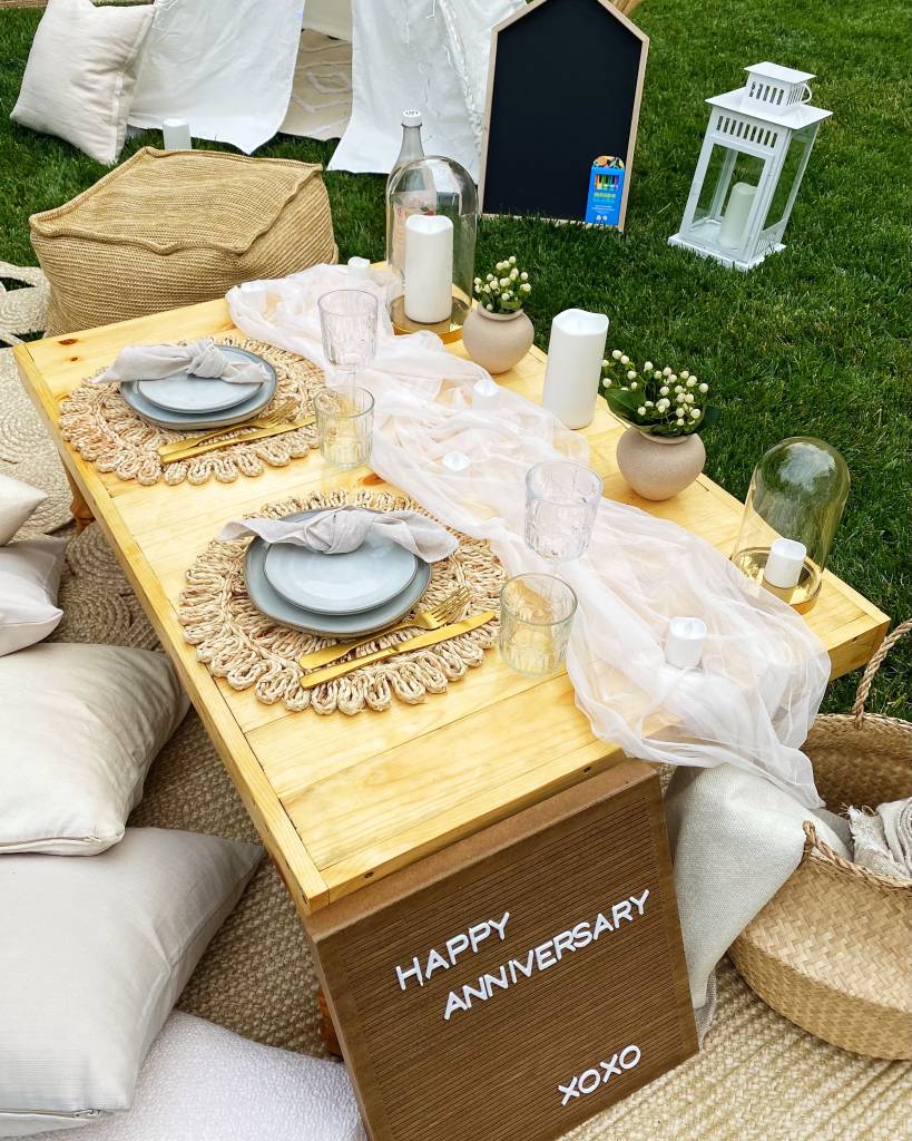 anniversary picnic set up
