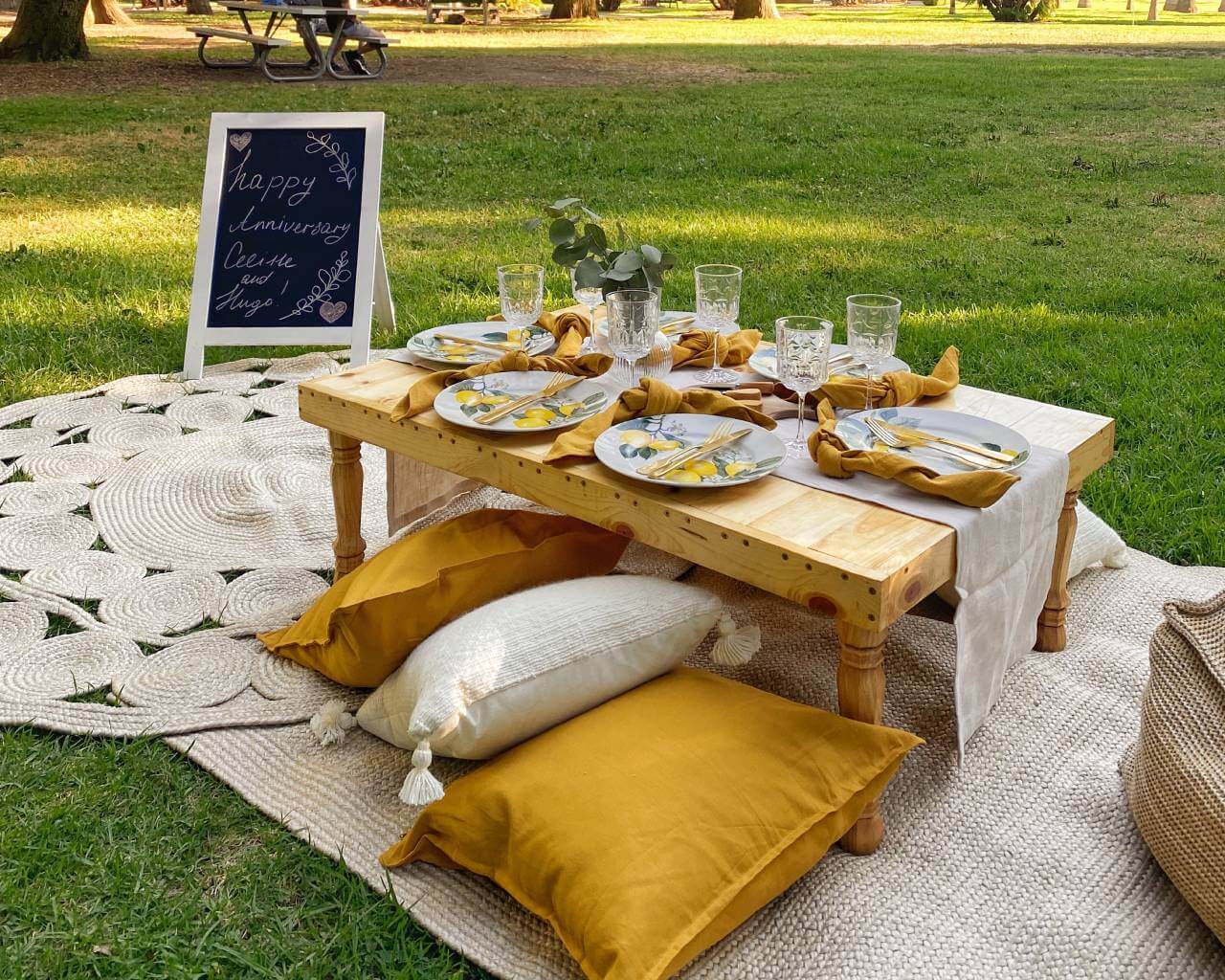 luxury pop-up picnic for anniversary