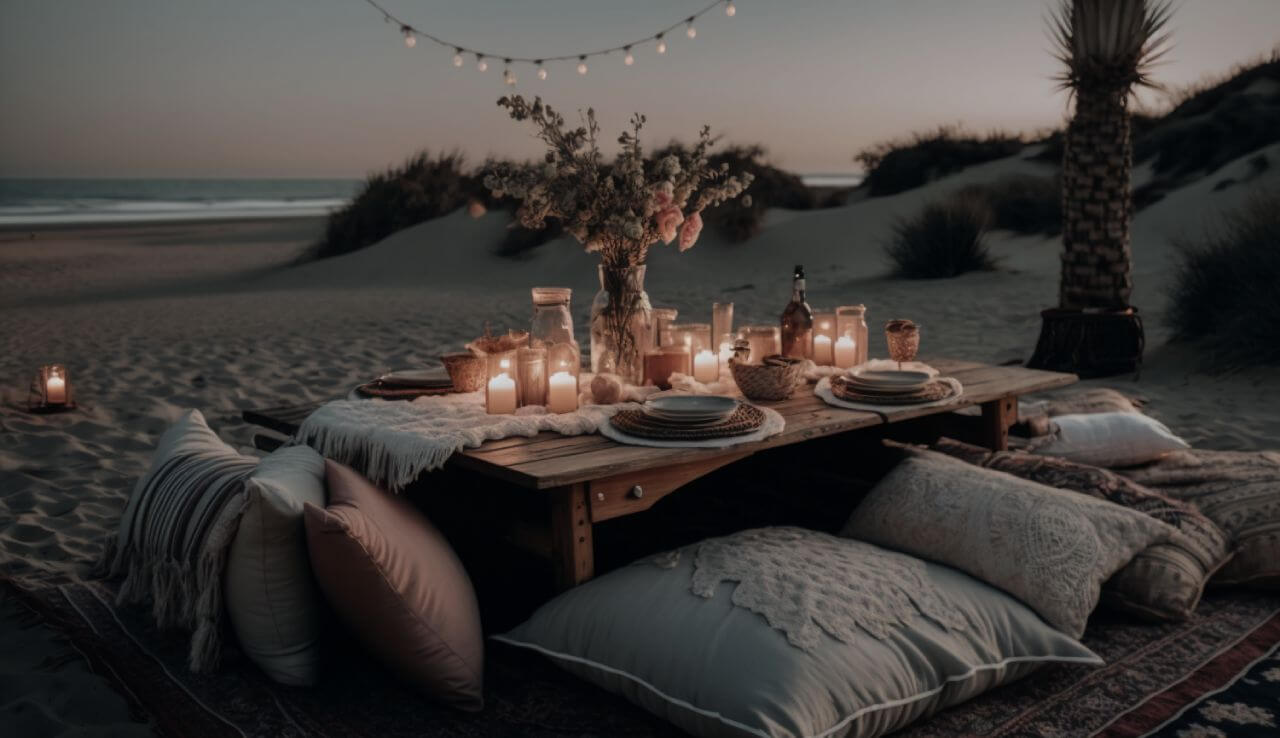 beach romantic picnic ideas