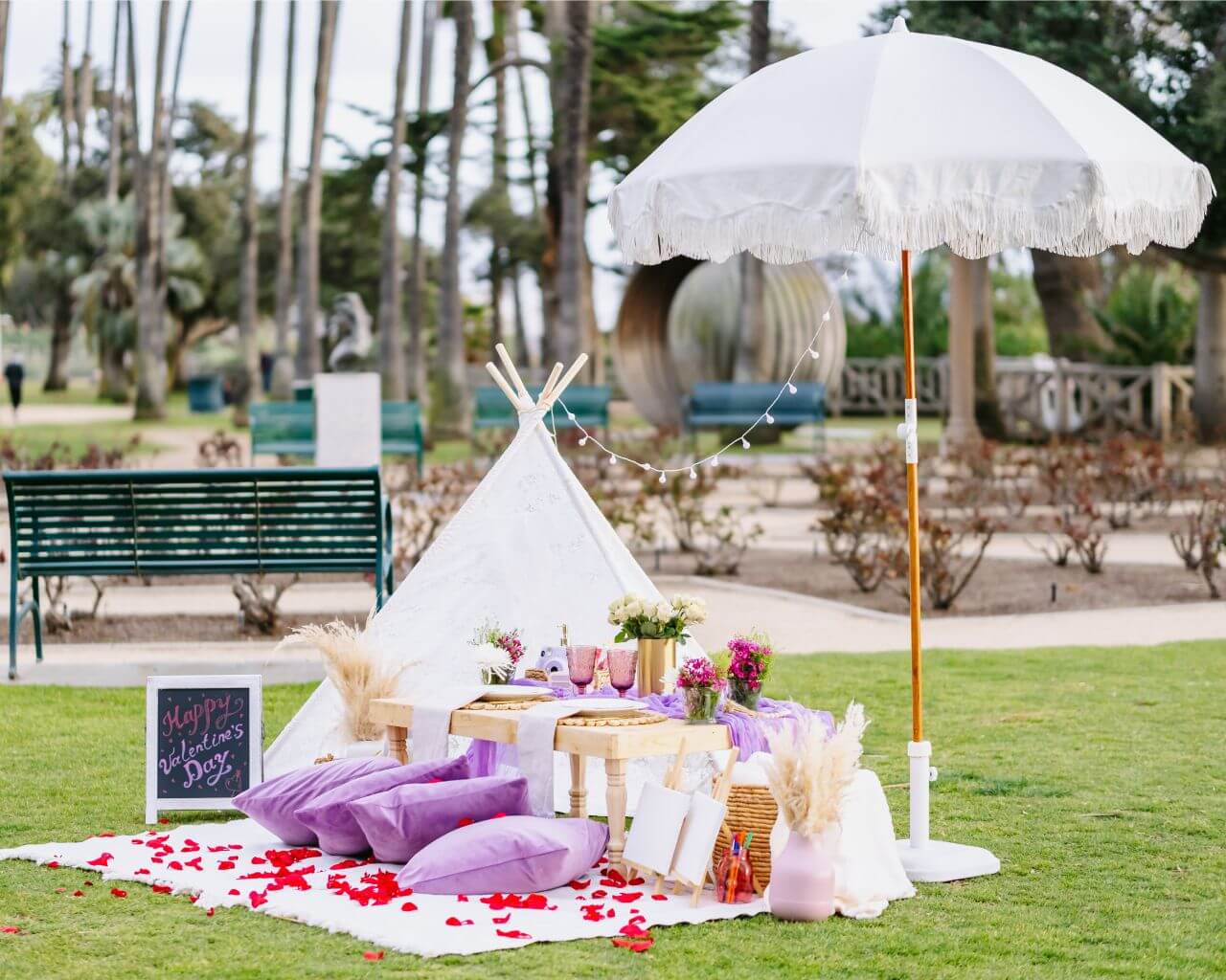 luxury picnic setup in Los Angeles