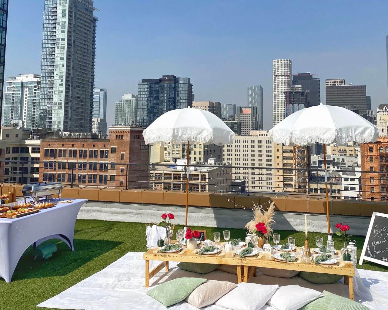 luxury rooftop picnic idea