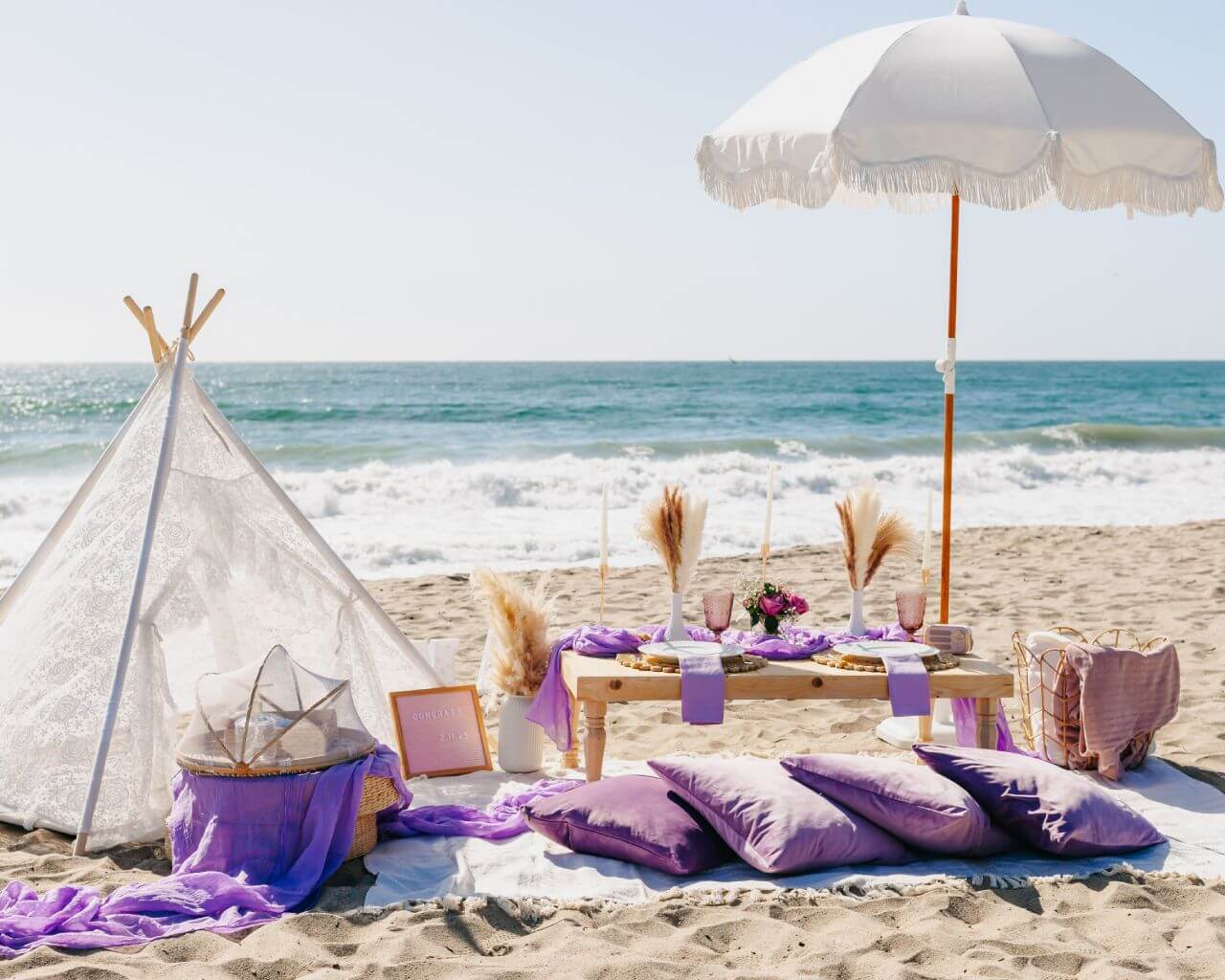 romantic picnic date setup in LA
