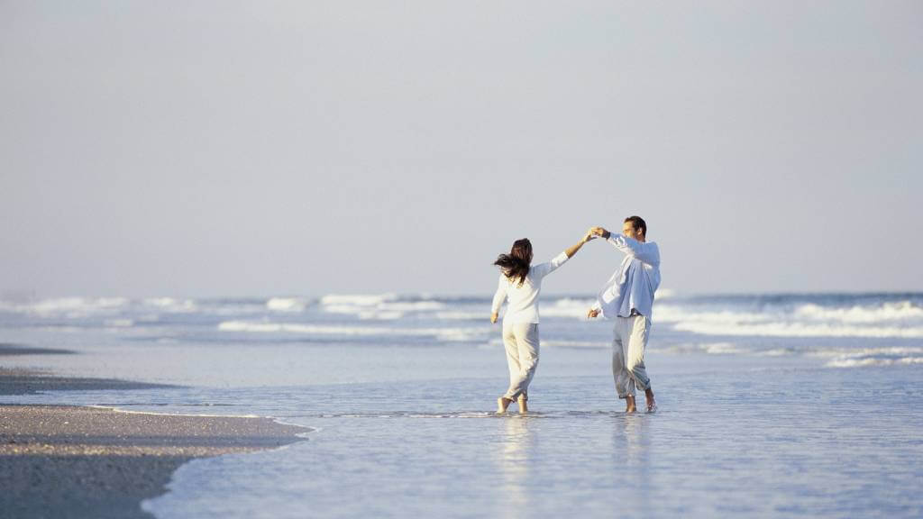 Dancing by the ocean