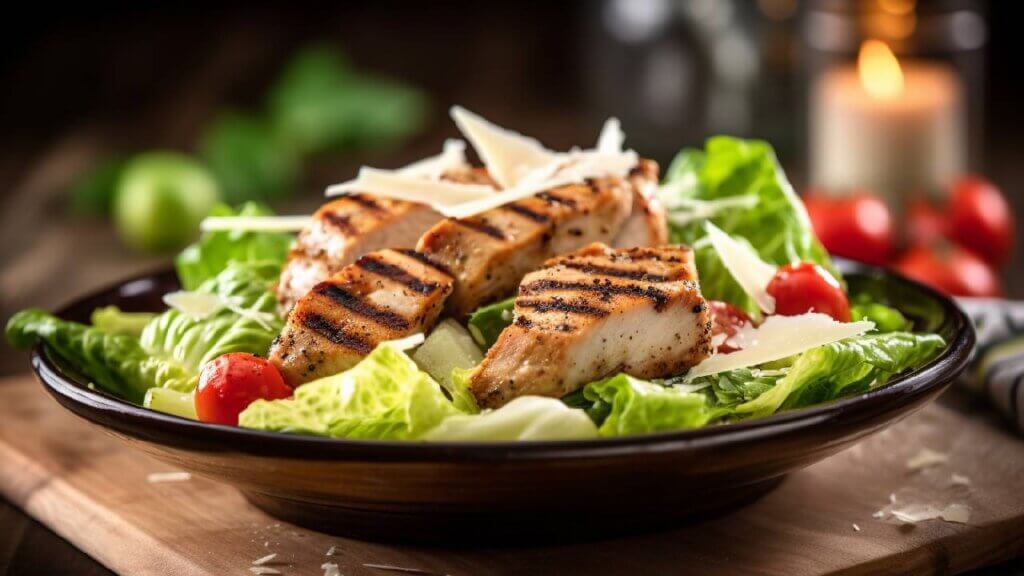 Italian antipasto salad with grilled chicken