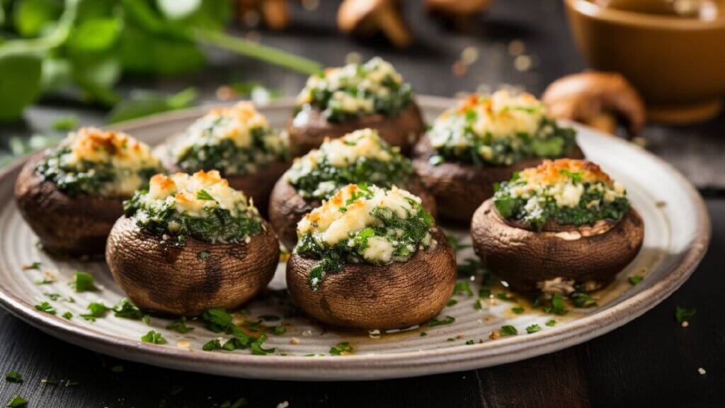 Spinach and ricotta stuffed mushrooms