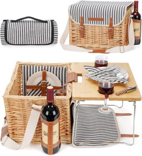 best picnic wine basket Willow Wave