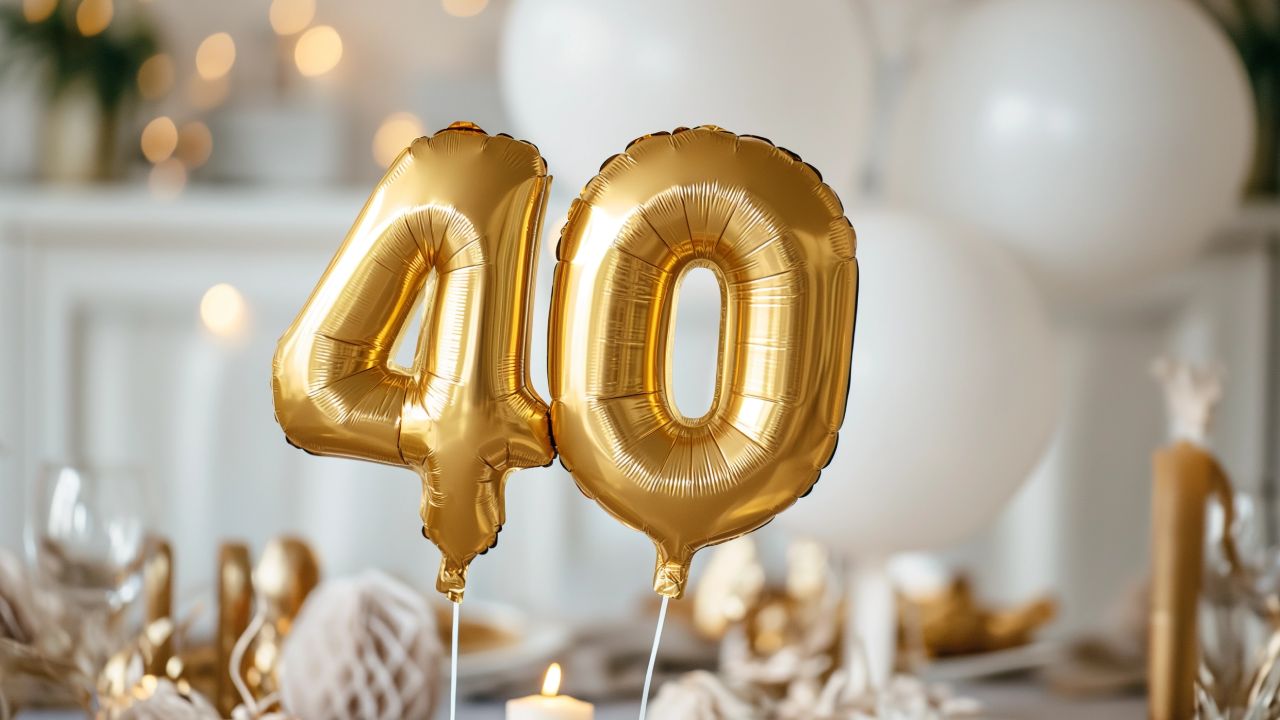 two balloons 40 birthday