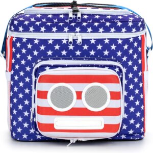 American flag cooler with speakers