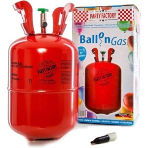 helium tank with 30 balloons