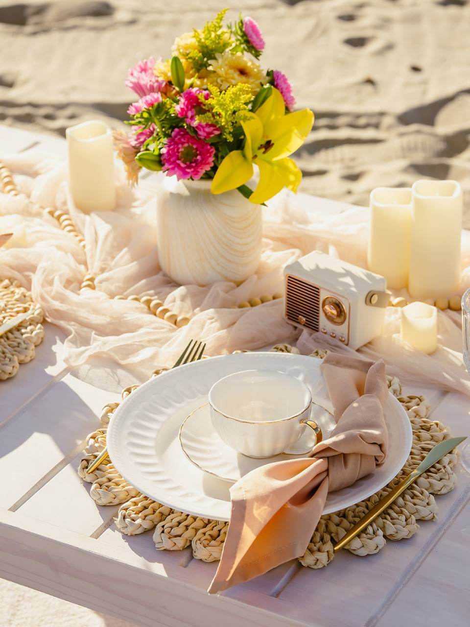luxury picnic set up in Orange County