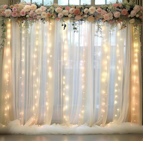 champagne tulle backdrop