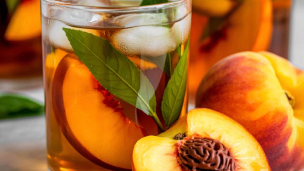 peach basil sangria