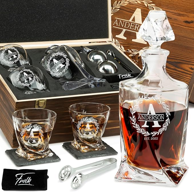 personalized whiskey decanter set