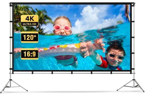 Vamvo projector screen with aluminum stand