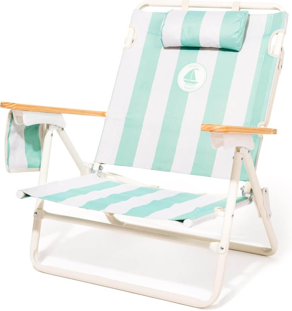 beach chair lay flat reclining