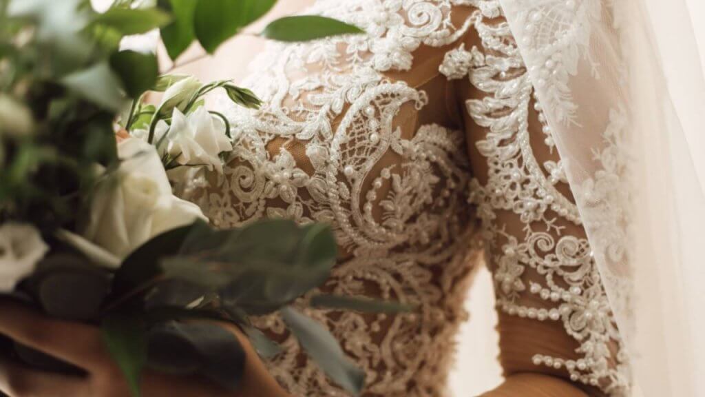 Boho lace wedding dresses and accessories