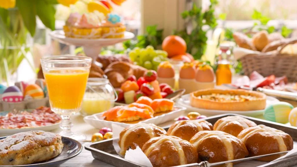 pajama brunch setup