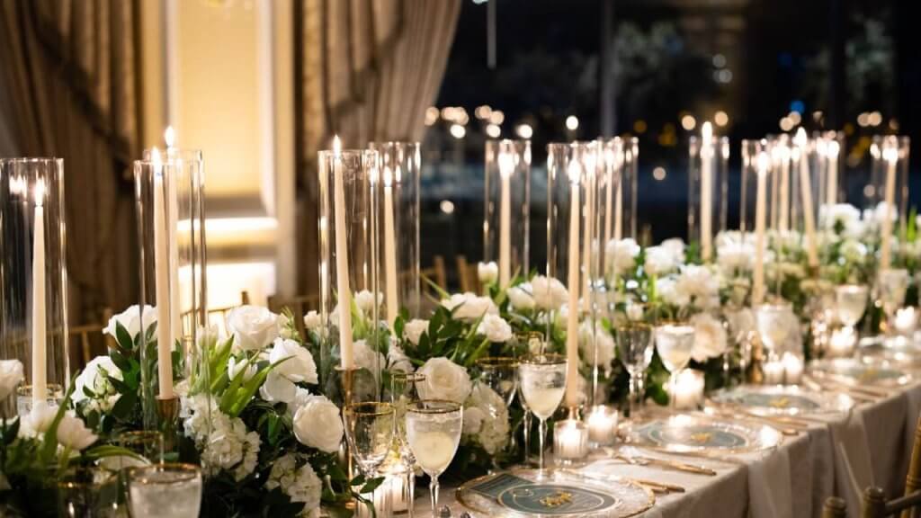 boho wedding lanterns and candles