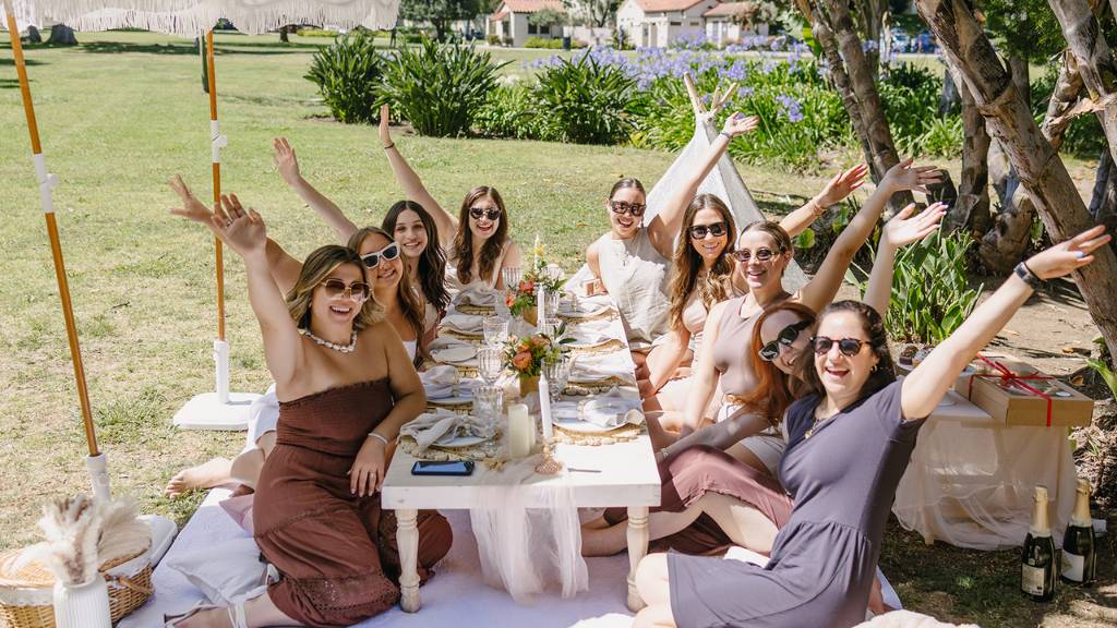 outdoor bridal shower picnic celebration