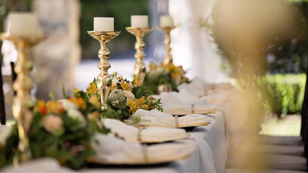 wedding venue showing disposable dinnerware