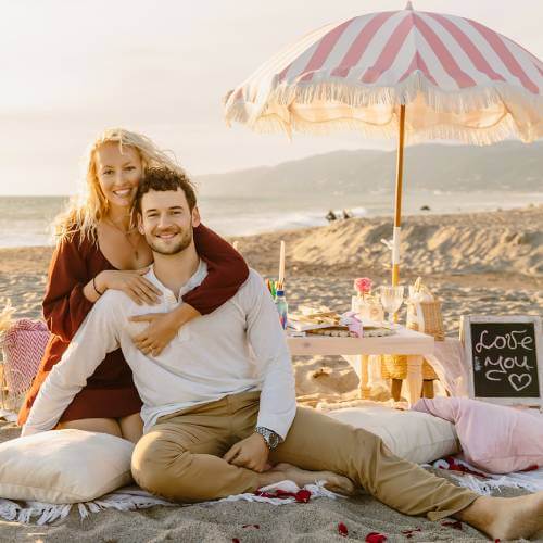 romantic date picnic setup for a couple