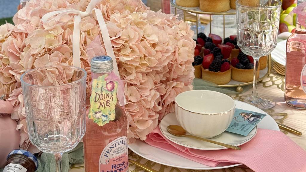 © Picnic Makers - https://picnicmakers.com/ floral pink tea party setup