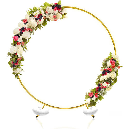 7.2FT Round Backdrop Stand - Circle Gold Balloon Arch Frame Kit