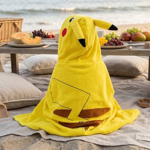 pikachu hooded towel wrap