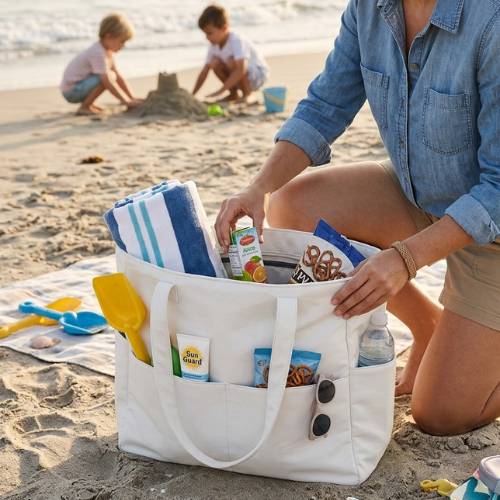 spacious beach bag