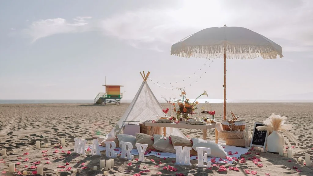Santa Monica beach picnic proposal