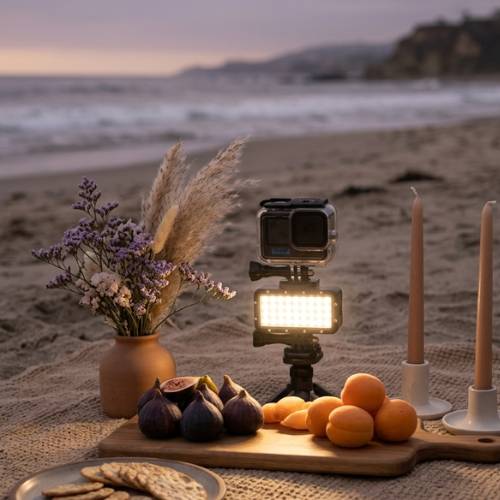 low light action camera flashlight setup