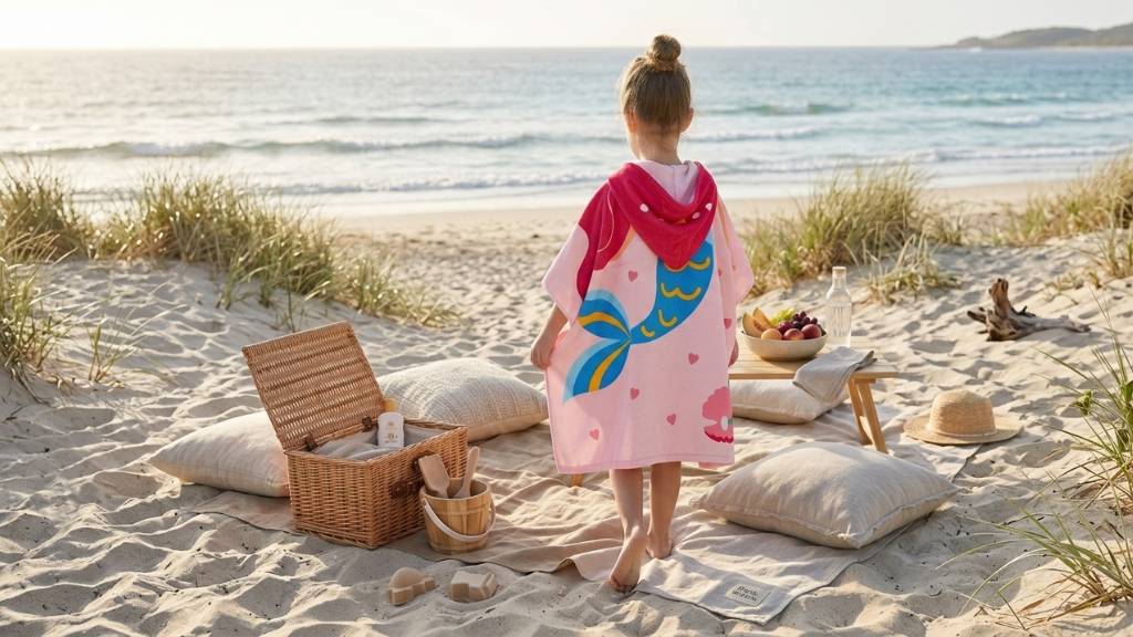 towel for kids on beach picnic