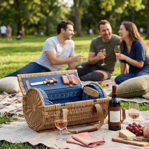 wicker wine picnic basket
