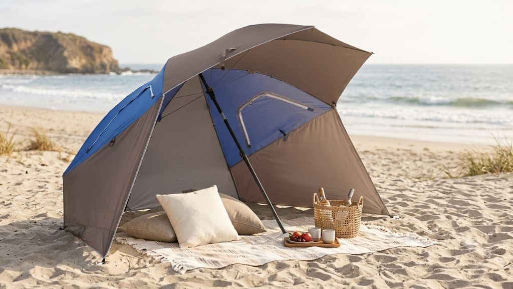 beach umbrella tent