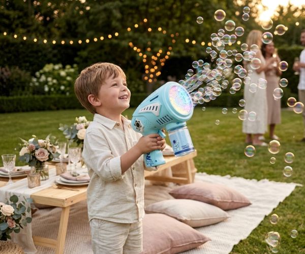 bubble gun at picnic party