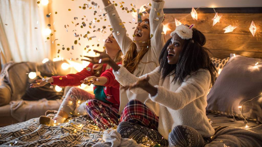 cozy bachelorette pajama party