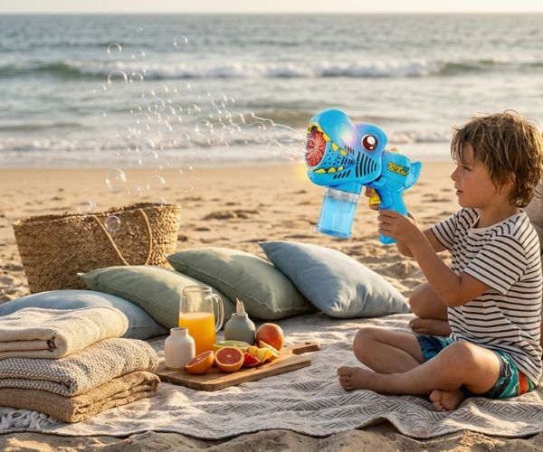 dinosaur bubble gun beach picnic