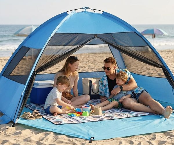 family beach sun shelter