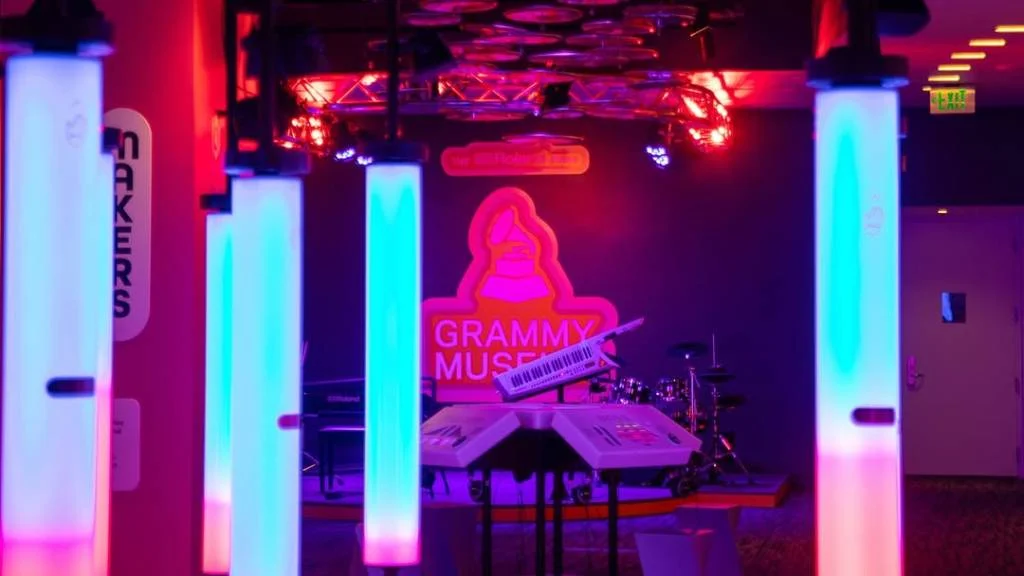interactive music display at a leading la museum