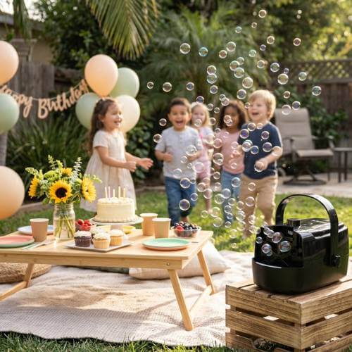 kids birthday bubble machine