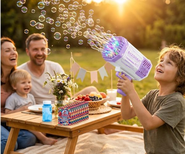 light-up bubble gun party