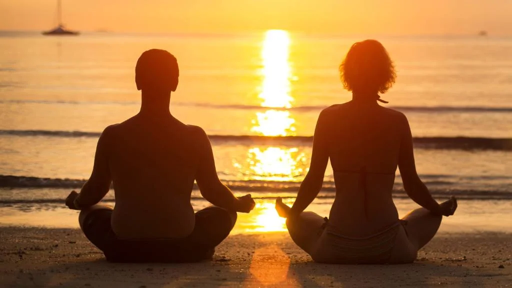 sunset beach meditation for couples