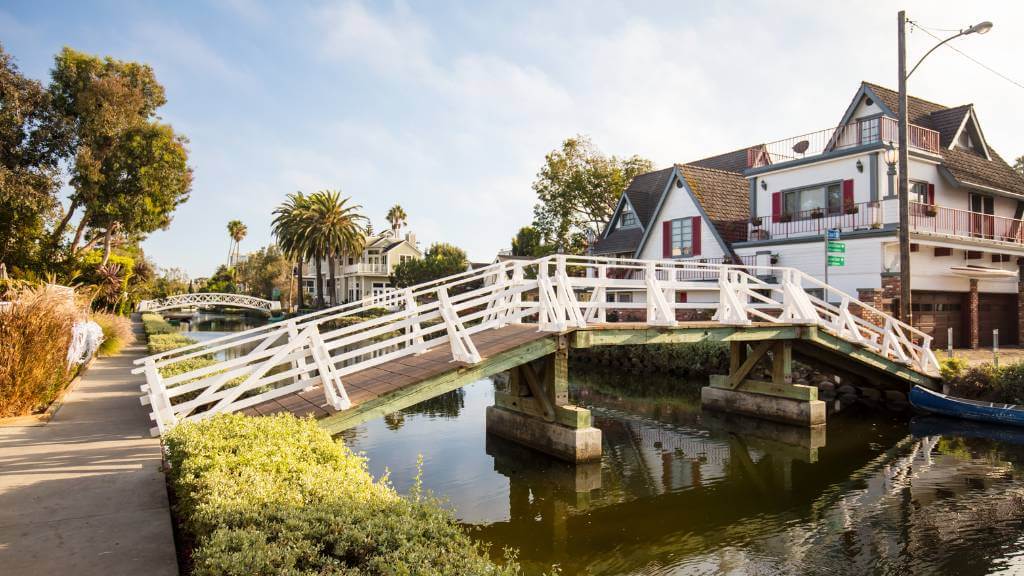walking by scenic venice canals