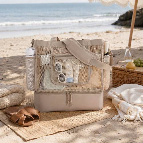 best mesh beach bag with zipper