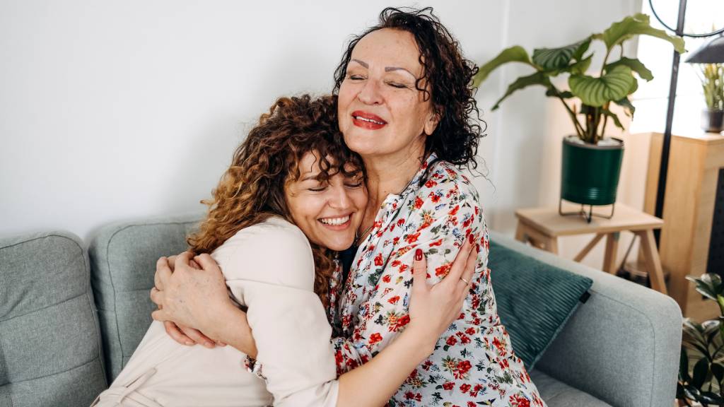 daughter-in-law hugging mother-in-law on birthday