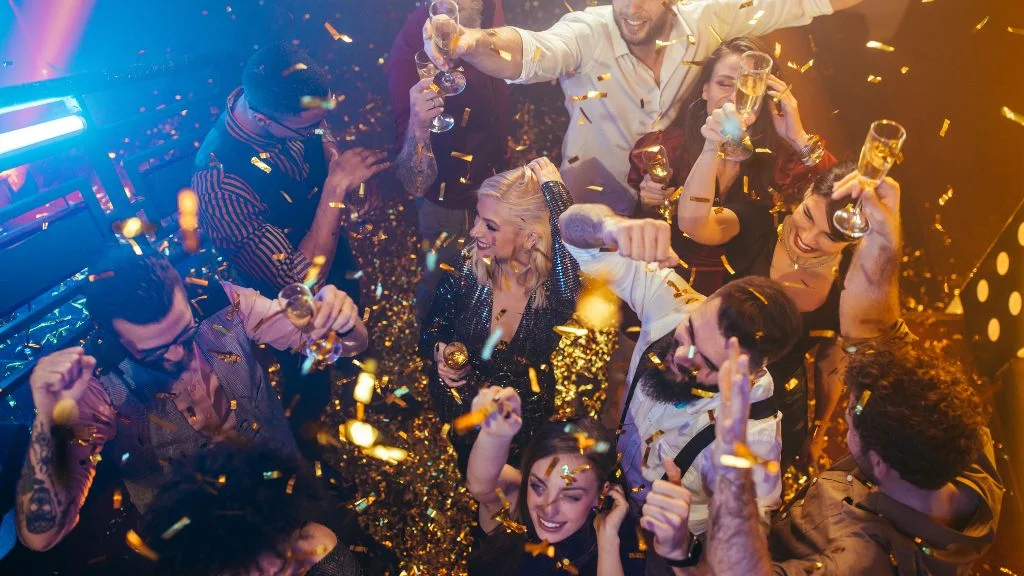 lively dance floor at a divorce party