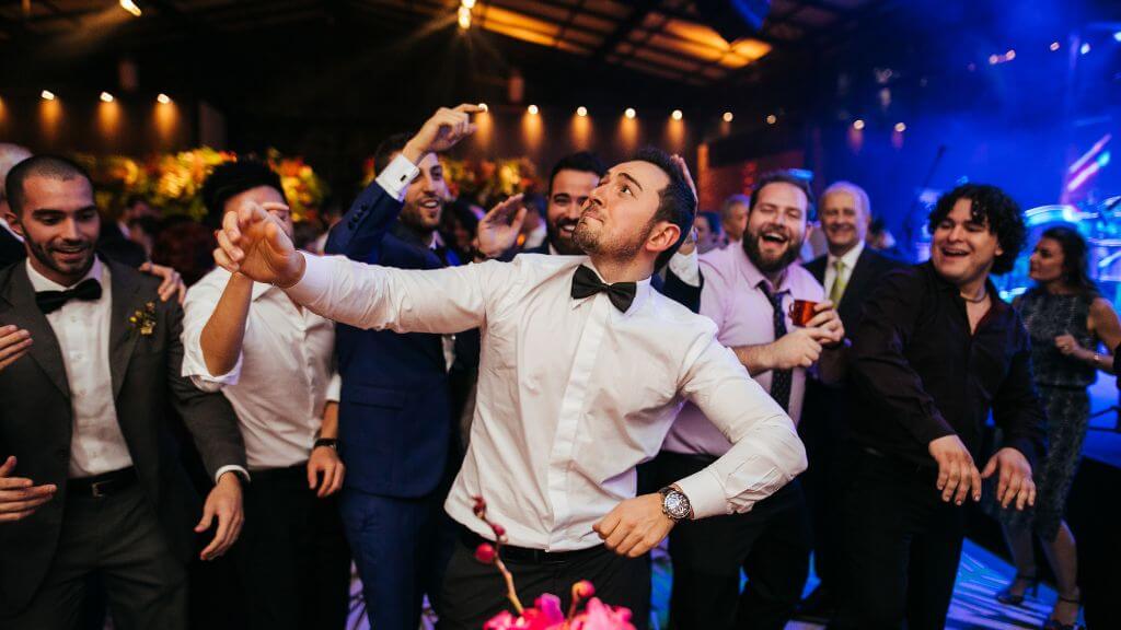 party guests dancing in celebration