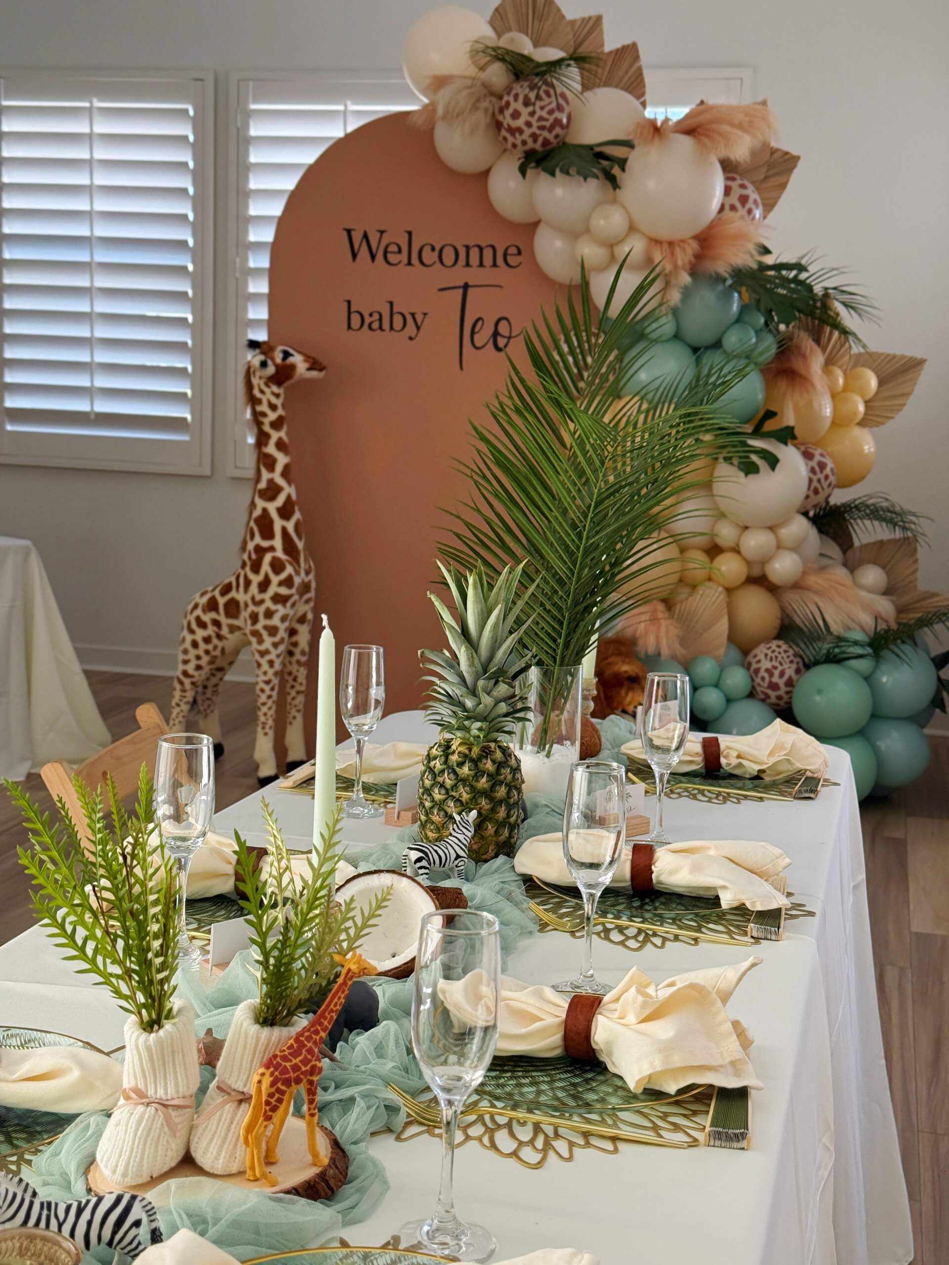 baby shower table setup