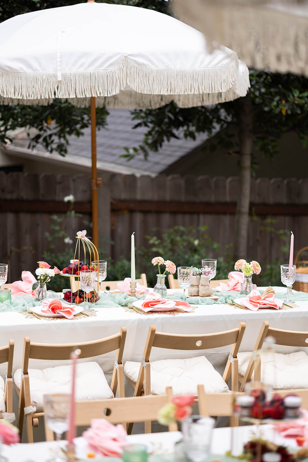 garden baby shower tables
