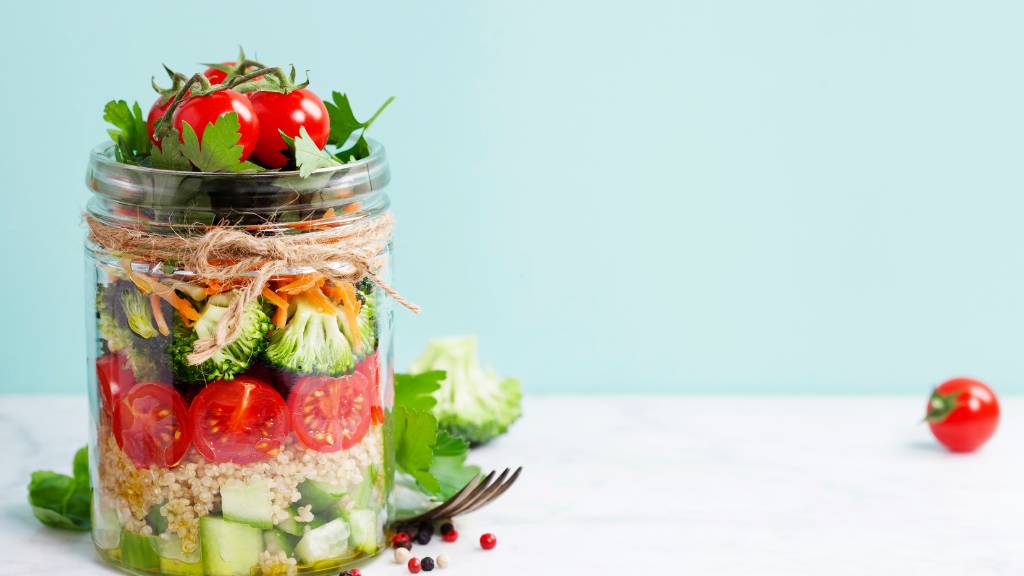 layered mason jar salad